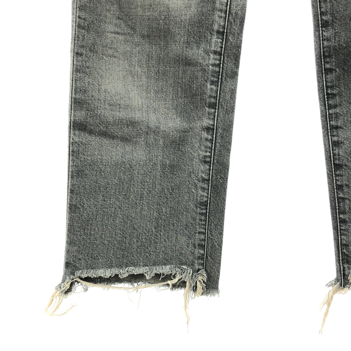 L'Appartement / アパルトモン | BOY straight DENIM / ボーイズ ストレート カットオフ ブラックデニム パンツ | 34 | チャコールグレー | レディース