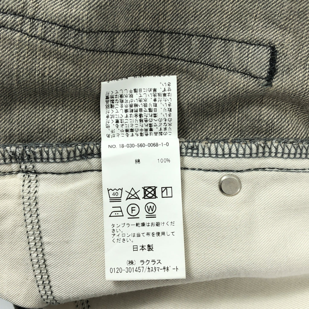 L'Appartement / 아파르트몬 | BOY straight DENIM / 보이스 스트레이트 컷오프 블랙 데님 팬츠 | 34 | 차콜 그레이 | 여성