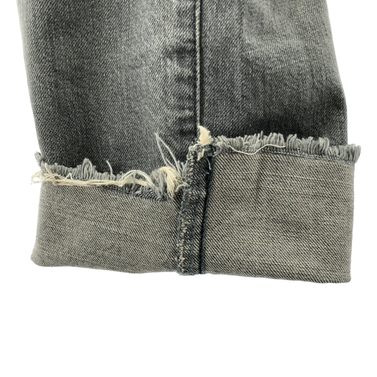 L'Appartement / アパルトモン | BOY straight DENIM / ボーイズ ストレート カットオフ ブラックデニム パンツ | 34 | チャコールグレー | レディース