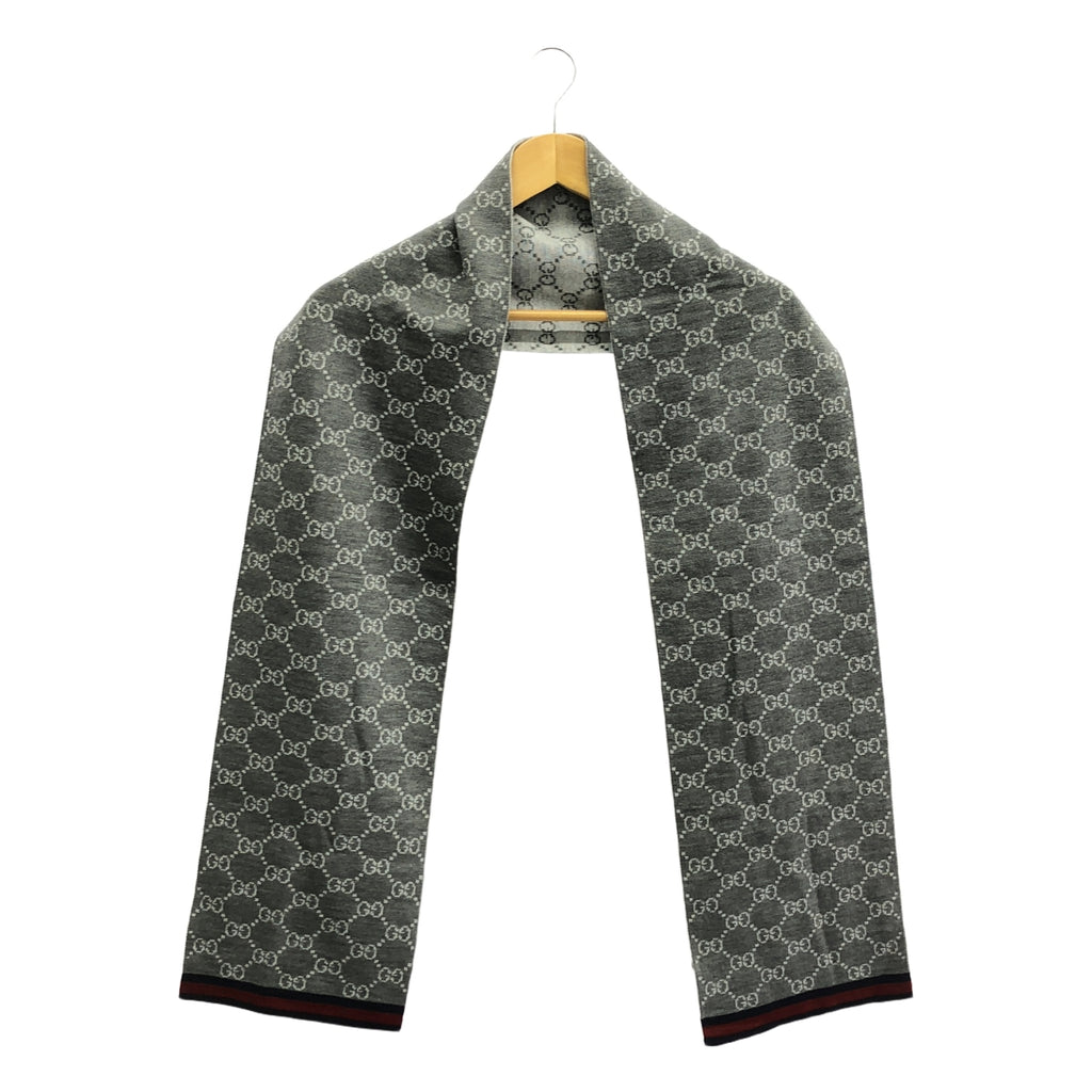 GUCCI | GG圖案全羊毛圍巾 | 紅色/海軍藍/灰色 | 女款