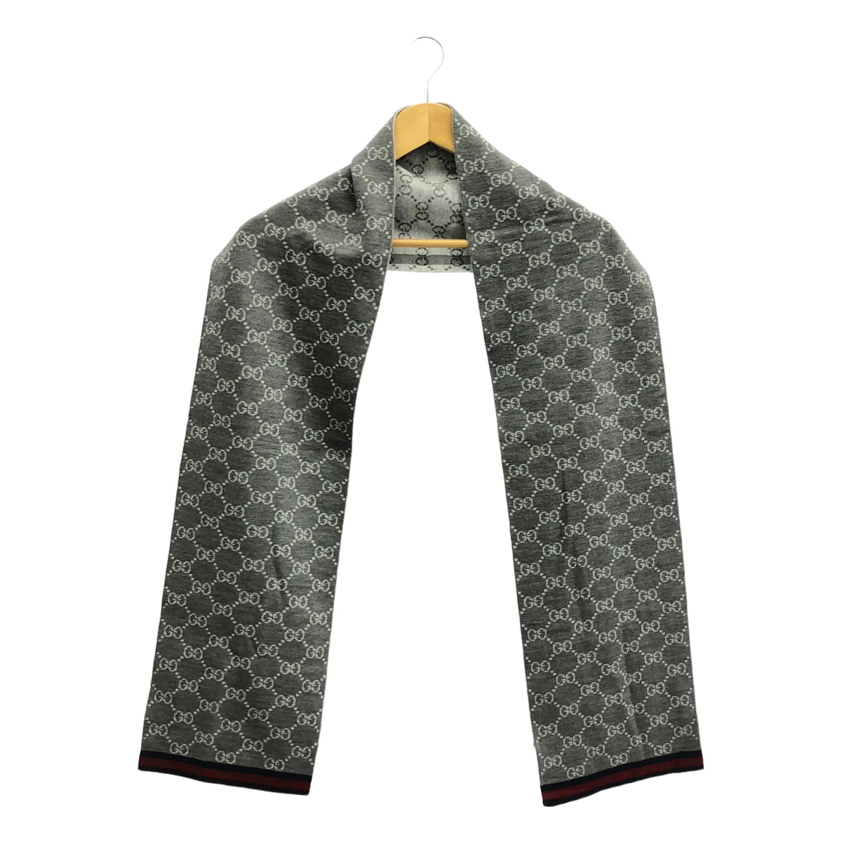 GUCCI / グッチ | GG柄 総柄 ウール マフラー | レッド/ネイビー/グレー | レディース