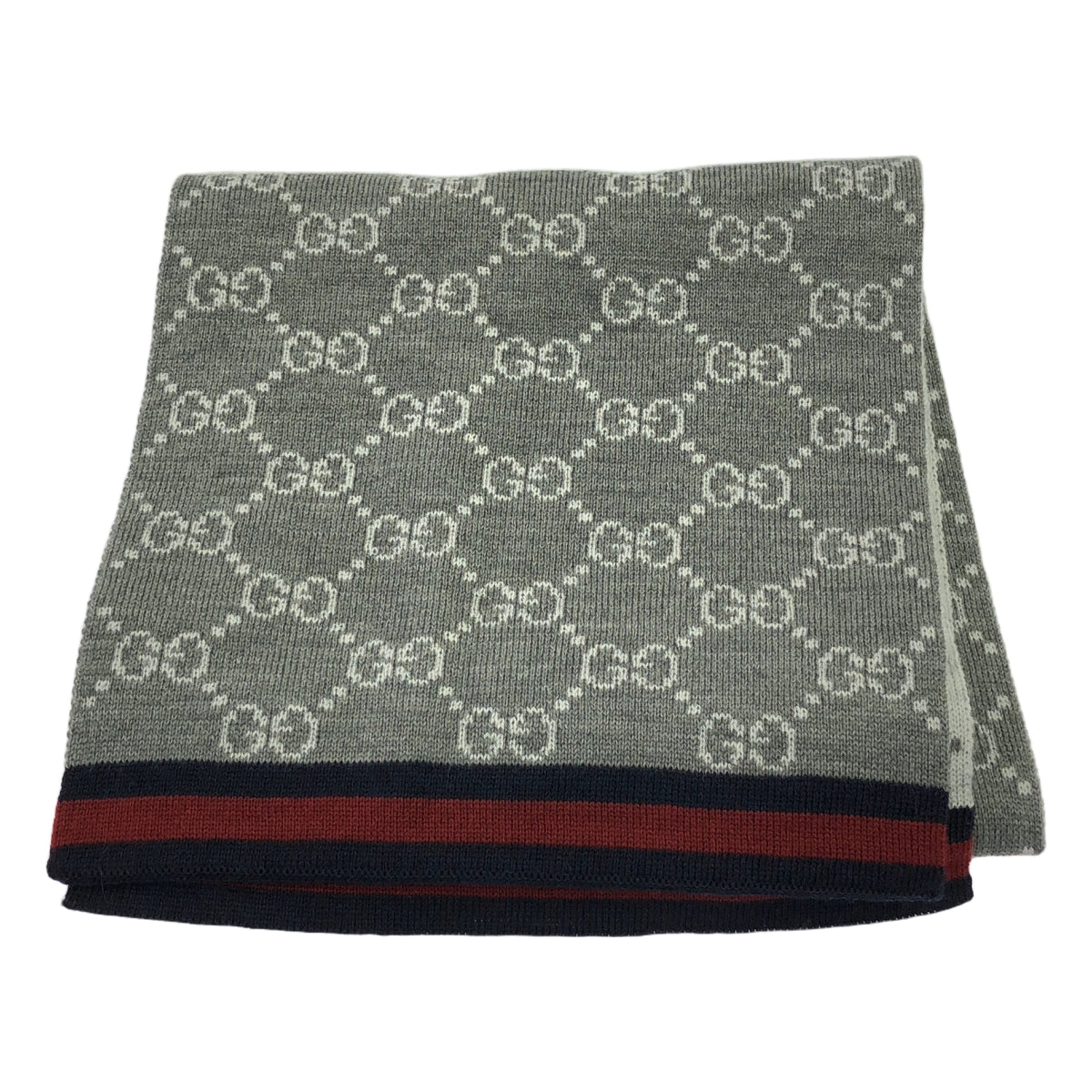 GUCCI / グッチ | GG柄 総柄 ウール マフラー | レッド/ネイビー/グレー | レディース