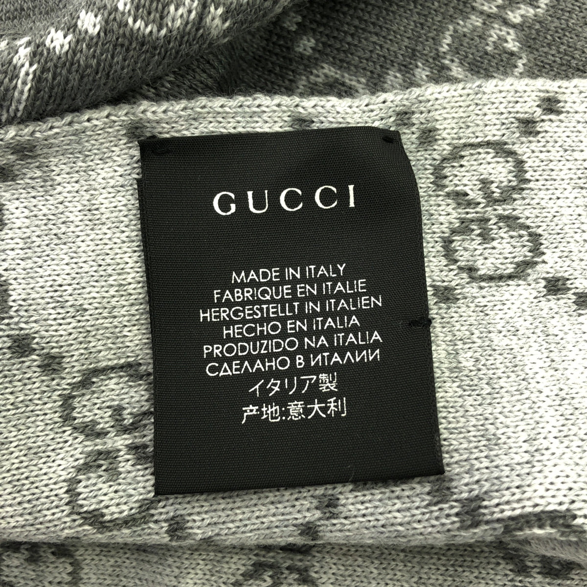 GUCCI / グッチ | GG柄 総柄 ウール マフラー | レッド/ネイビー/グレー | レディース