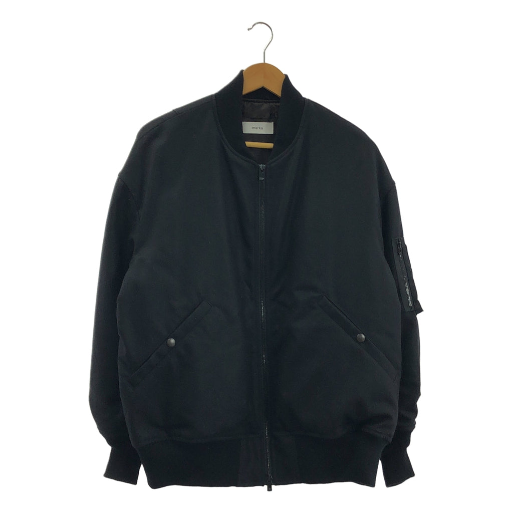 marka / マーカ | 2022AW | PUFFED BOMBER JACKET MA-1 / ウール フライト ジャケット ブルゾン / 総裏地 | 1 | メンズ