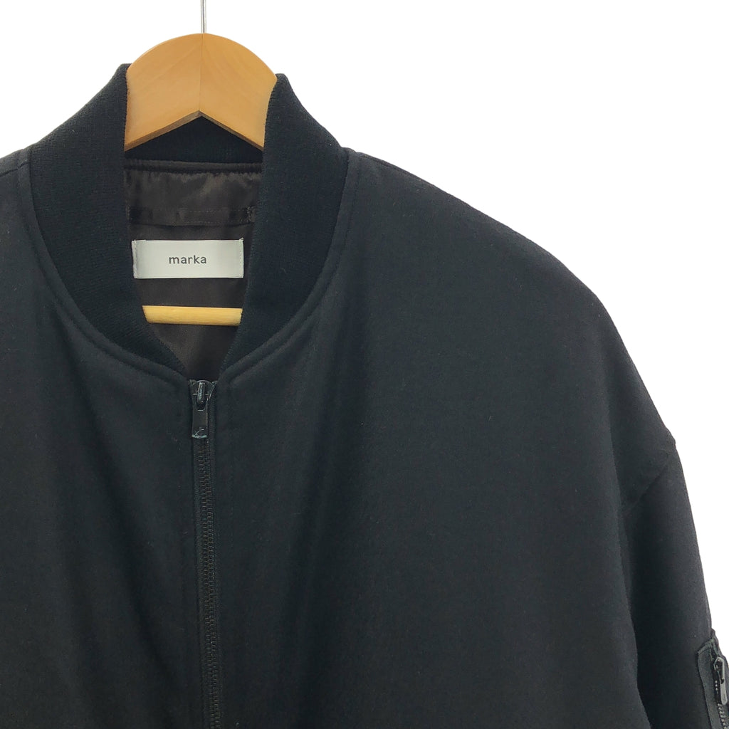 marka / マーカ | 2022AW | PUFFED BOMBER JACKET MA-1 / ウール フライト ジャケット ブルゾン / 総裏地 | 1 | メンズ