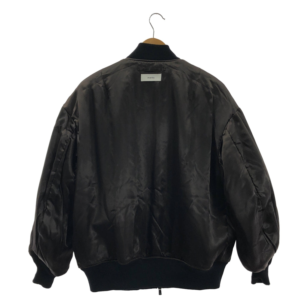marka / マーカ | 2022AW | PUFFED BOMBER JACKET MA-1 / ウール フライト ジャケット ブルゾン / 総裏地 | 1 | メンズ
