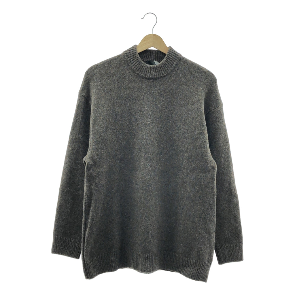 ATON / エイトン | SILTE MOULINE OVERSIZED MOCKNECK SWEATER オーバーサイズド モックネック ウールニット | 02 | ブラウン | レディース