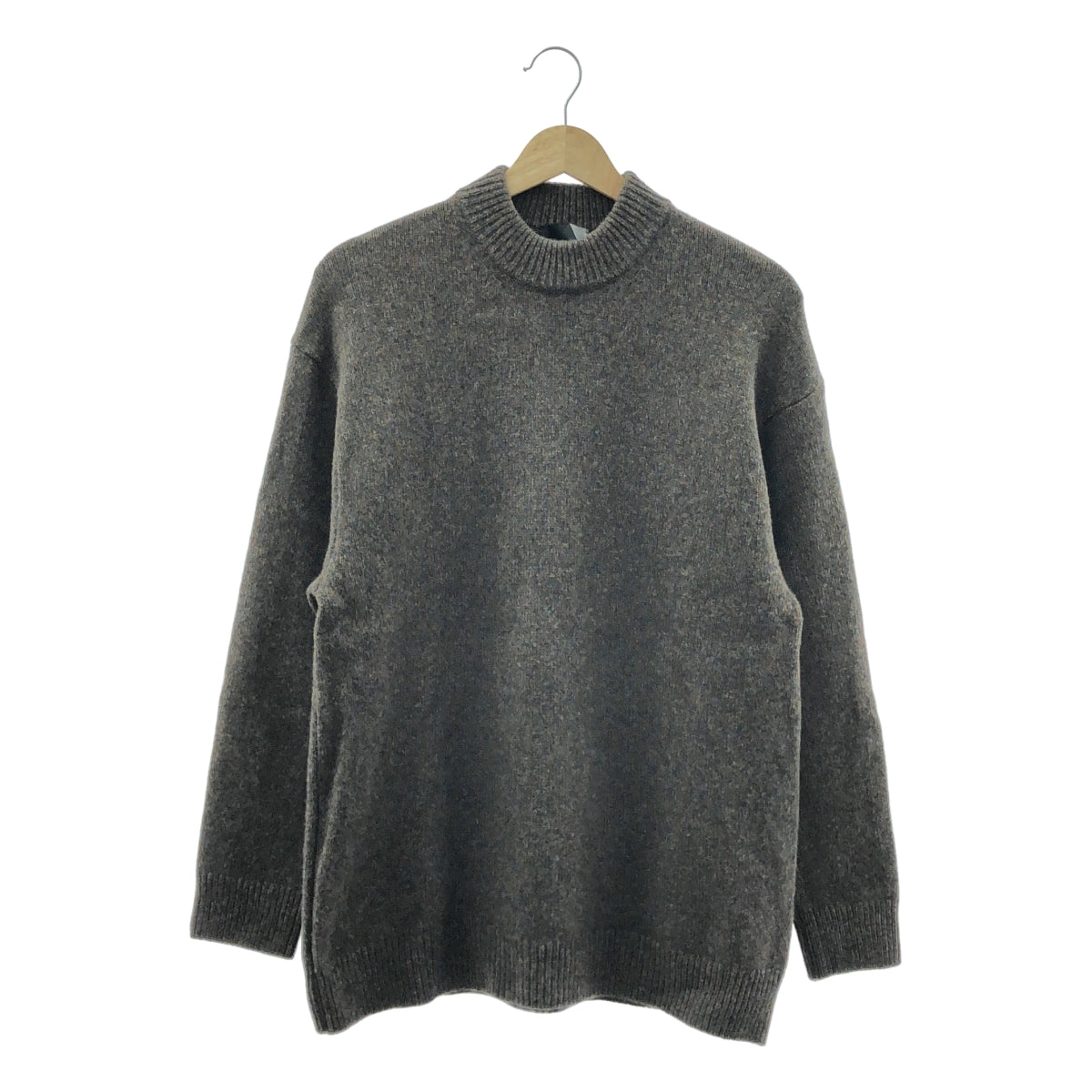 ATON / エイトン | SILTE MOULINE OVERSIZED MOCKNECK SWEATER オーバーサイズド モックネック ウールニット | 02 | ブラウン | レディース