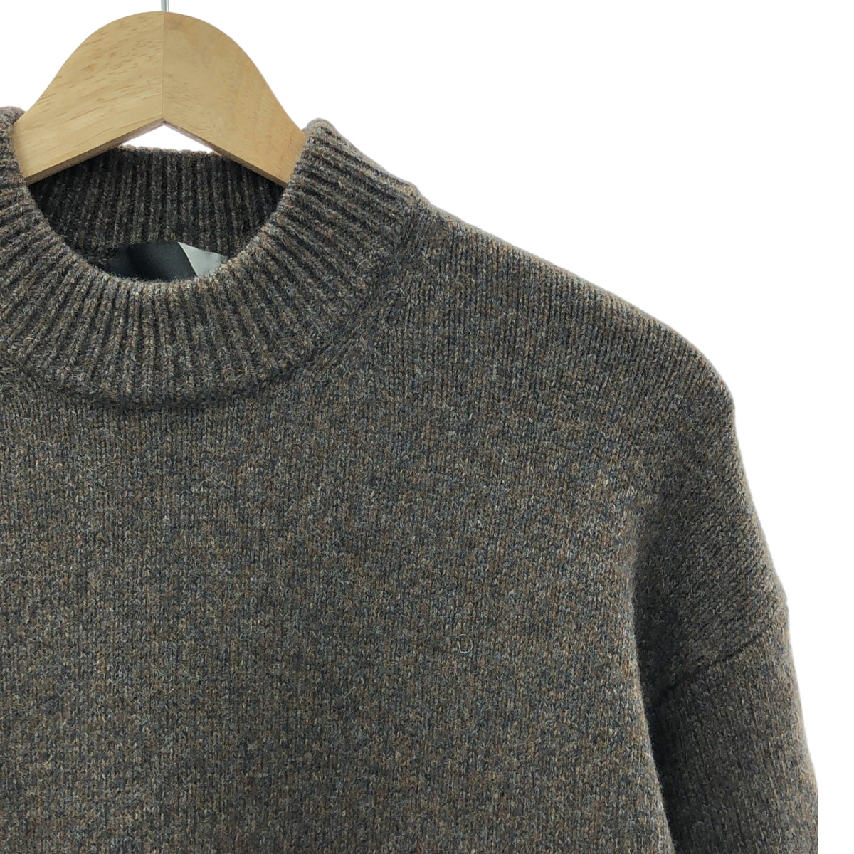 ATON / エイトン | SILTE MOULINE OVERSIZED MOCKNECK SWEATER オーバーサイズド モックネック ウールニット | 02 | ブラウン | レディース