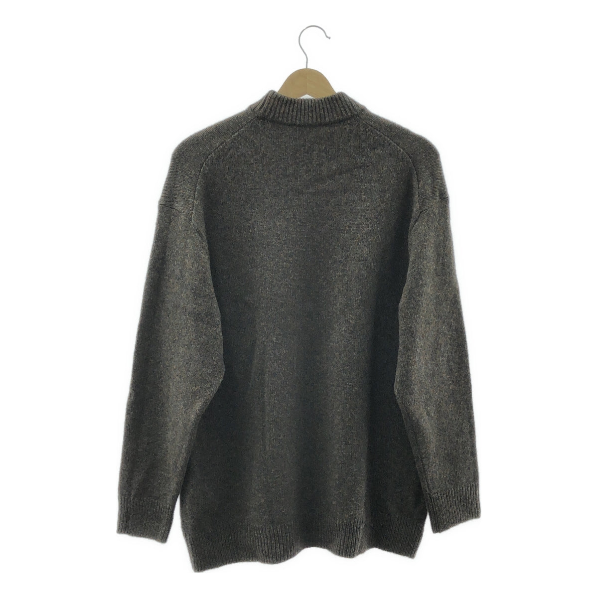 ATON / エイトン | SILTE MOULINE OVERSIZED MOCKNECK SWEATER オーバーサイズド モックネック ウールニット | 02 | ブラウン | レディース