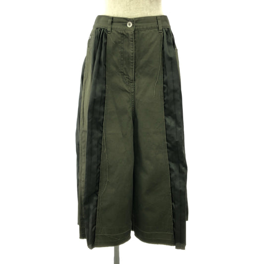sacai / サカイ | デニム ミックス プリーツ 切替 スカート | 2 | レディース