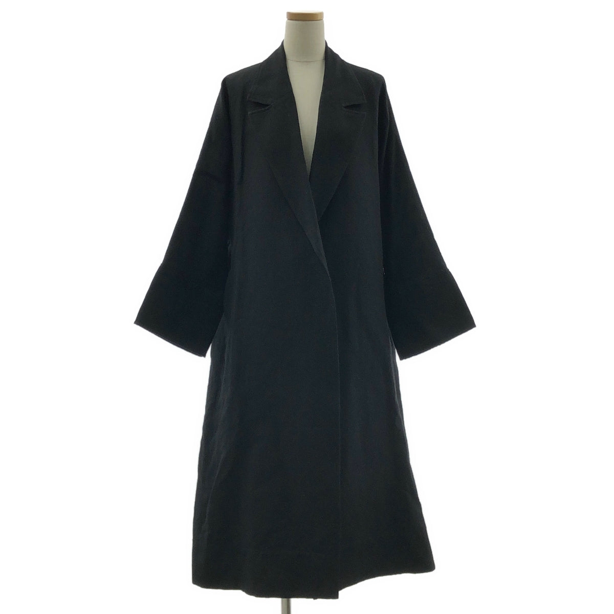 【美品】  Curensology / カレンソロジー | 2022SS | ベルテッド シングル オーバーコート / 総裏地 | F | ブラック | レディース