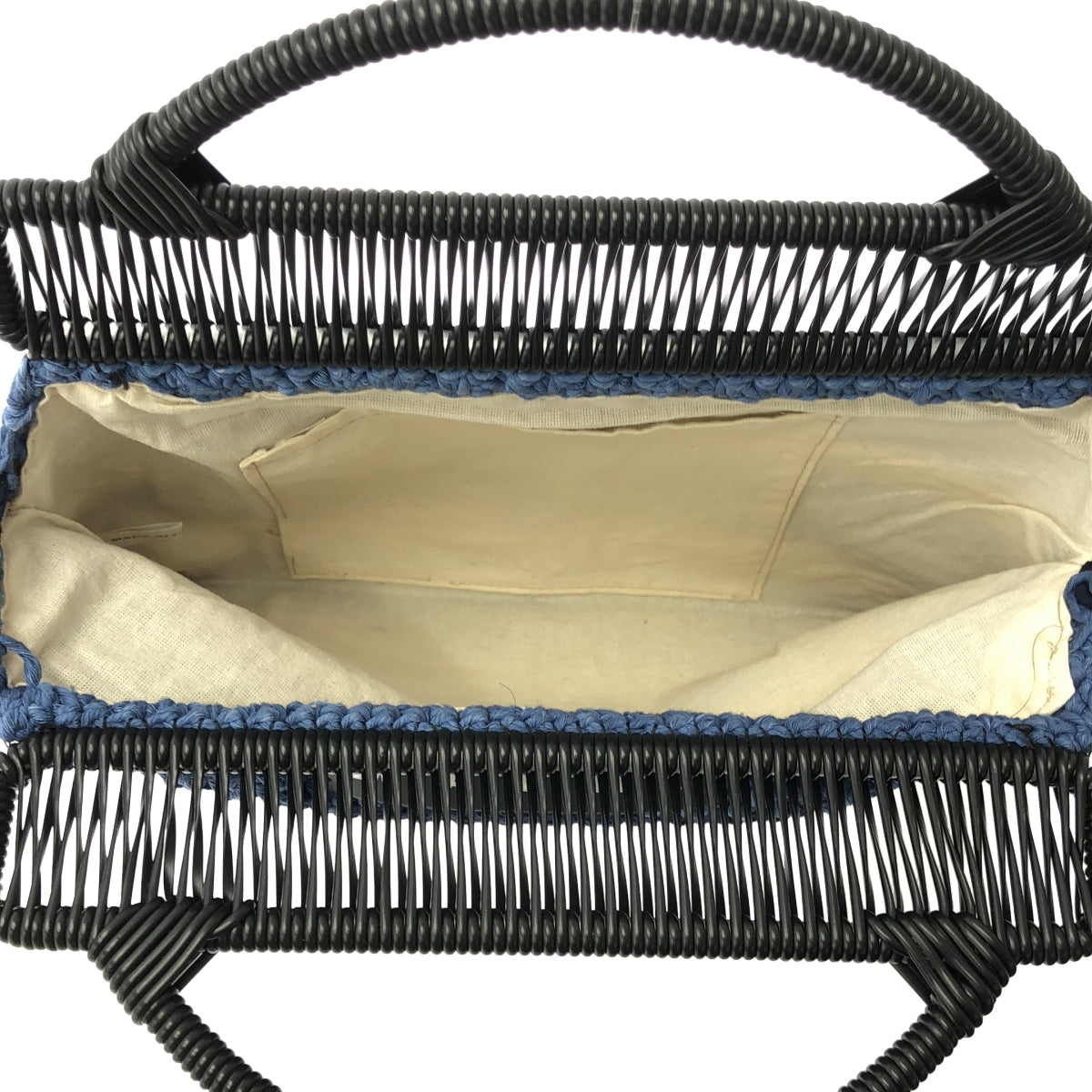 MARNI / マルニ | コットン クロシェ ボーダー ハンドバッグ |