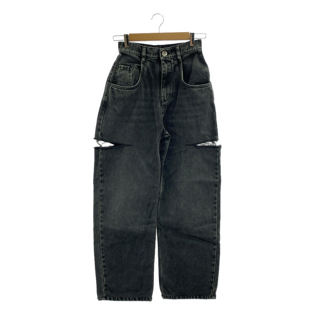 Maison Margiela / メゾンマルジェラ | 2023AW | PANTS 5 POCKETS / スラッシュ ブラック デニムパンツ | 36 | レディース