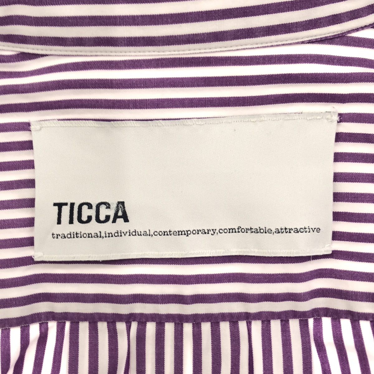 [Good Condition] TICCA / Tikka | Square Big Long Shirt | F | Purple | Women's