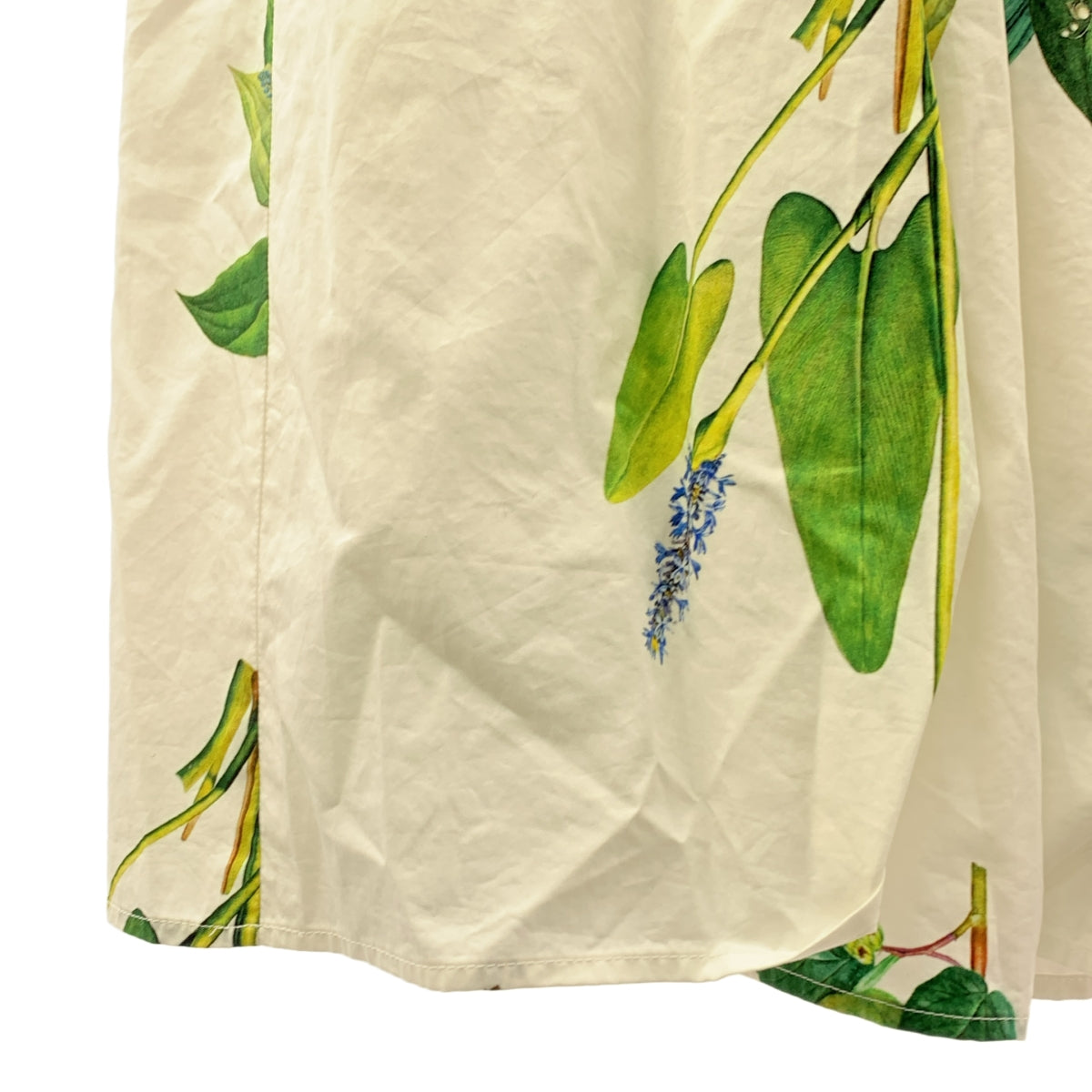 CADUNE / カデュネ | ドローストリング グリーンコットンスカート / 裏地付き | 34 | ホワイト/グリーン | レディース