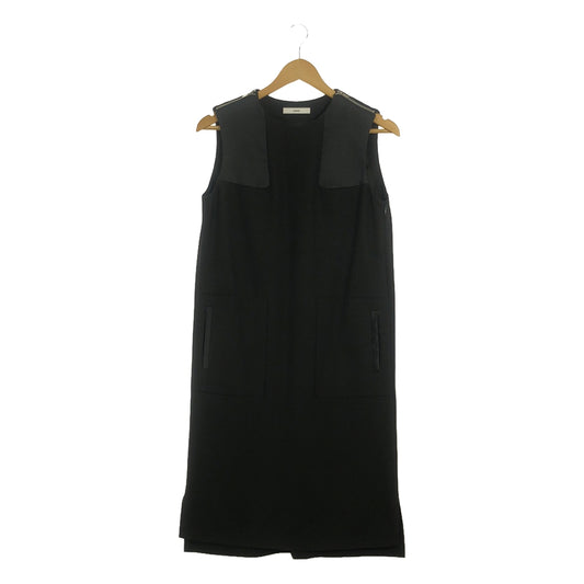 ASTRAET | Satin-switched shoulder zip sleeveless dress | 1 | Black | Women's