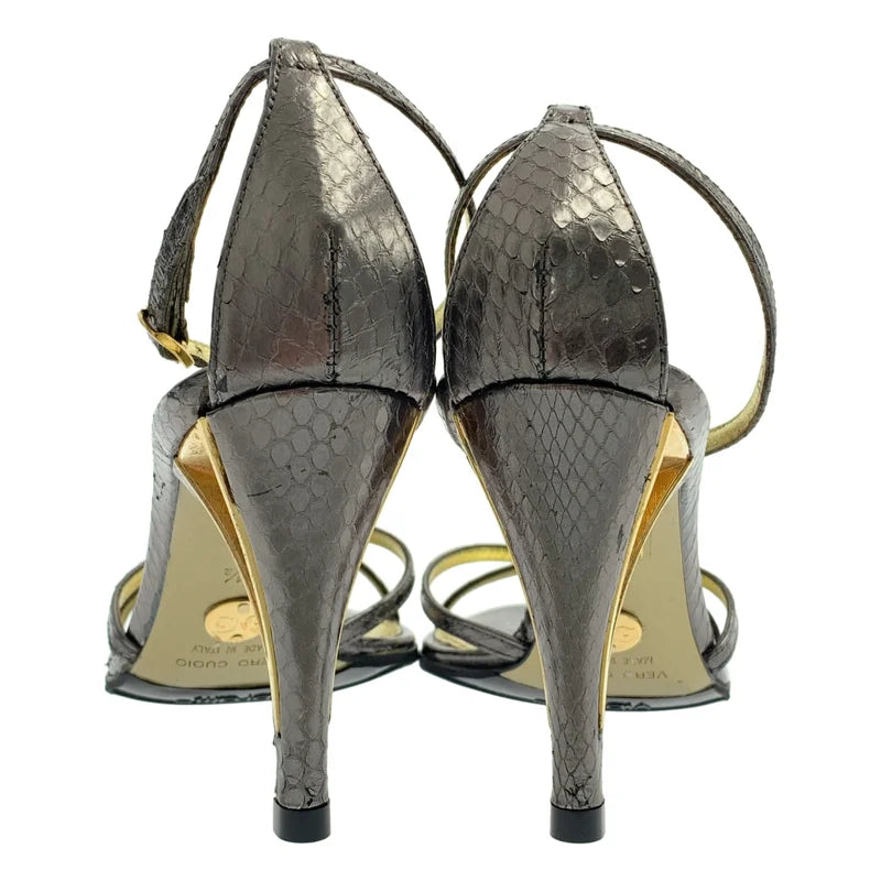 DOLCE＆GABBANA / ドルチェ＆ガッバーナドルガバ | レザー型押し ストラップ サンダル | 35 1/2 | レディース