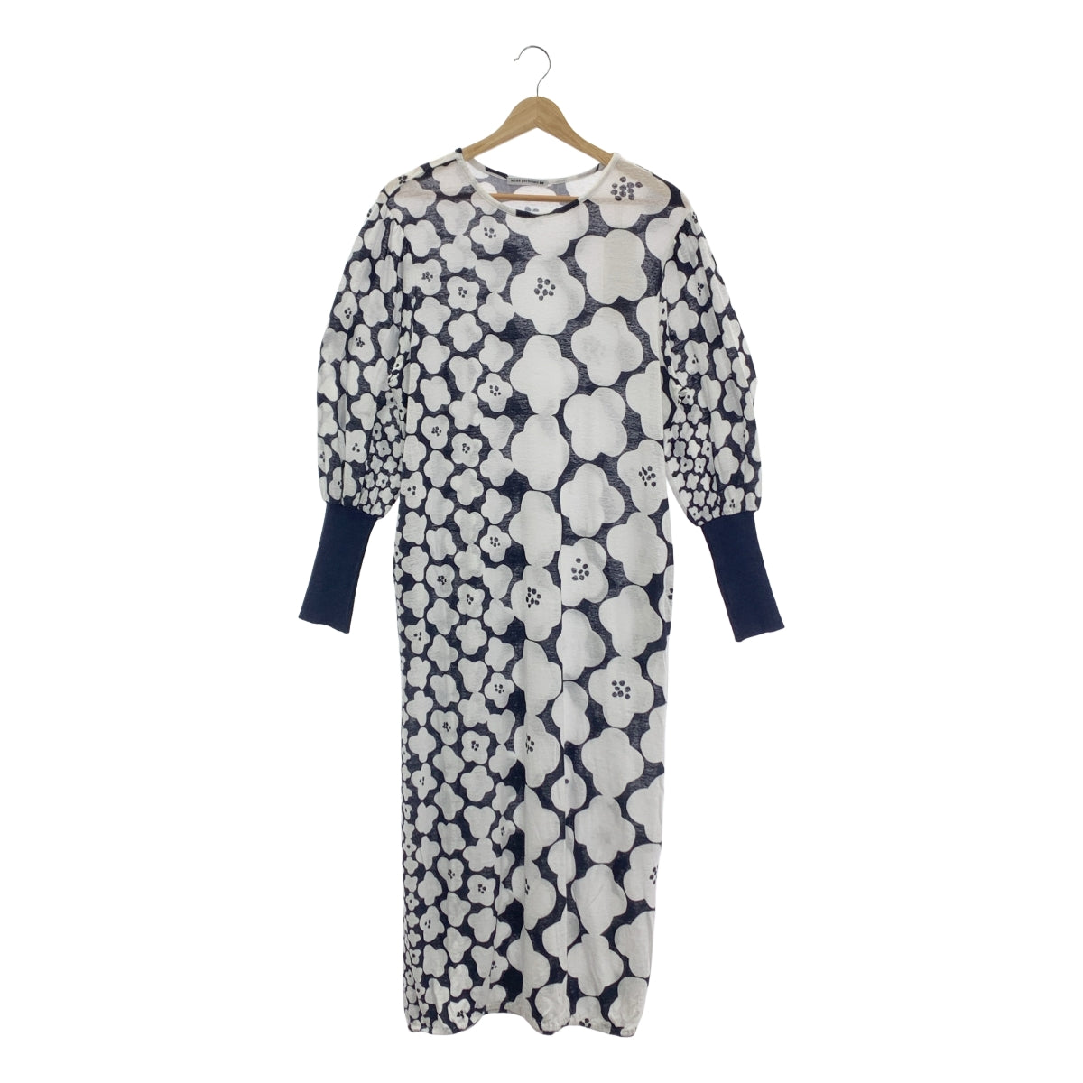 【美品】  mina perhonen / ミナペルホネン | 2024SS | hanaco ハナコ / カットソードレス 花柄 ワンピース | 36 | ネイビー | レディース