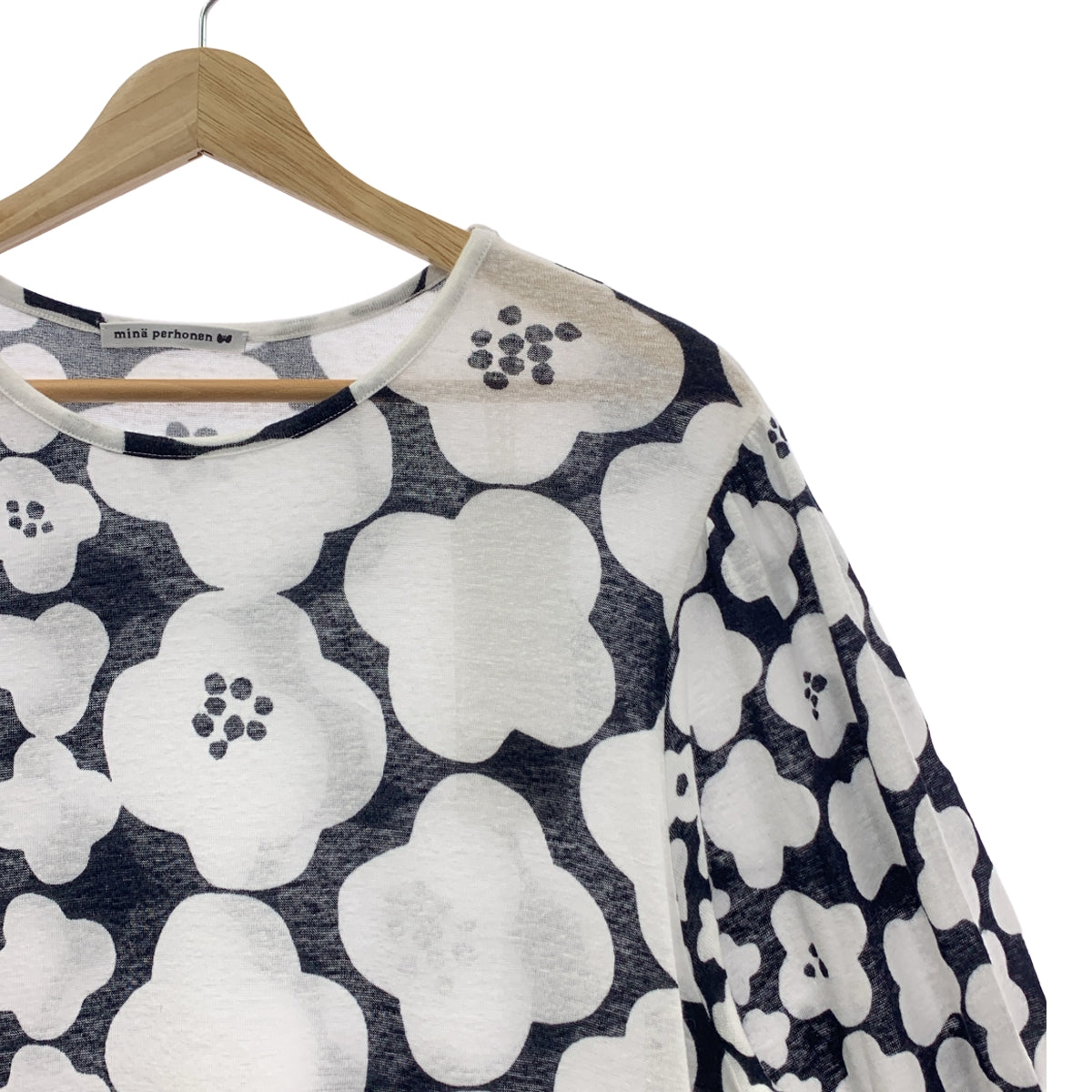 【美品】  mina perhonen / ミナペルホネン | 2024SS | hanaco ハナコ / カットソードレス 花柄 ワンピース | 36 | ネイビー | レディース