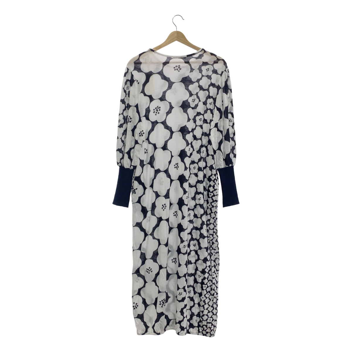 【美品】  mina perhonen / ミナペルホネン | 2024SS | hanaco ハナコ / カットソードレス 花柄 ワンピース | 36 | ネイビー | レディース