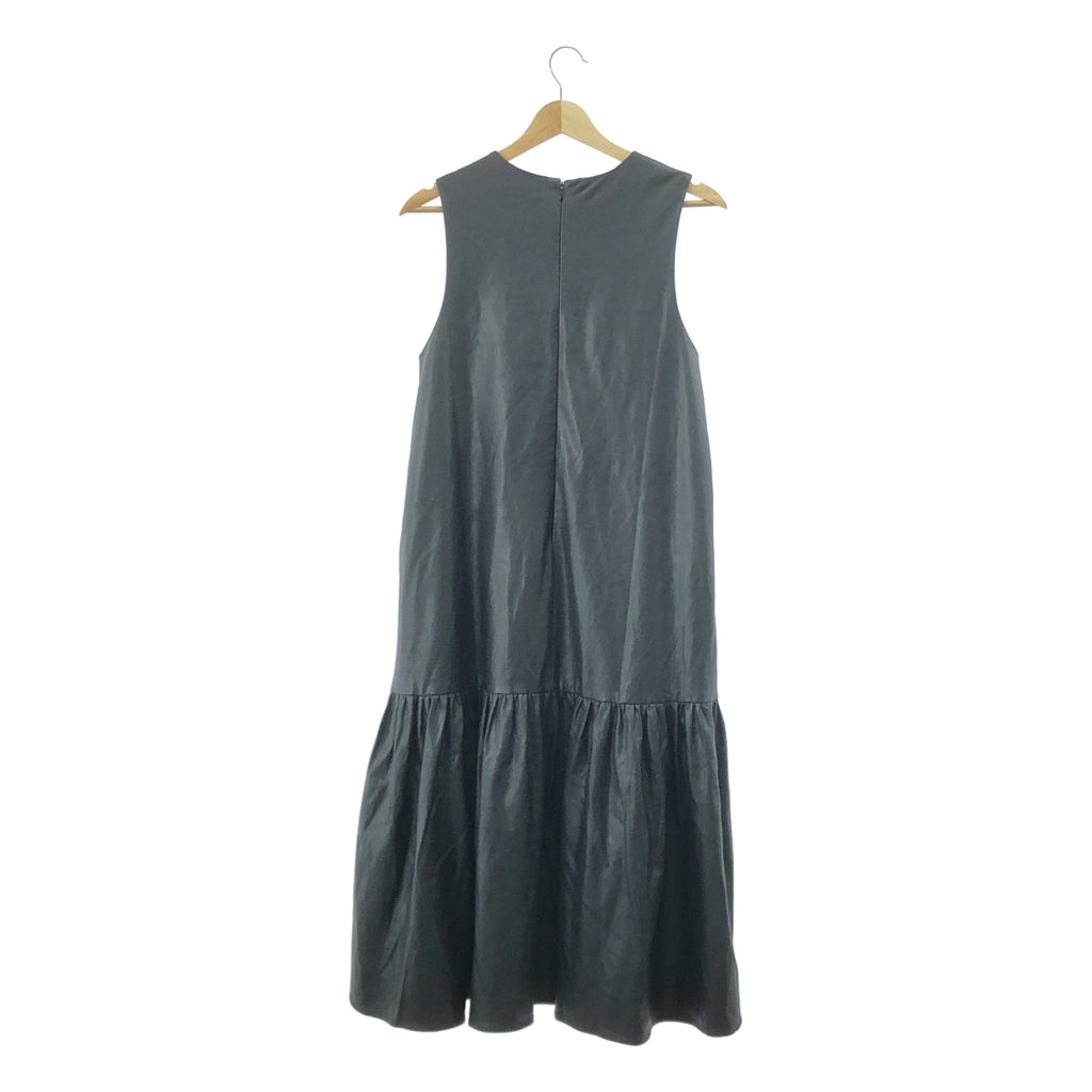 DOUBLE STANDARD CLOTHING / ダブルスタンダードクロージング | 2023AW | フェイクレザー ジャンパースカート ノースリーブ ワンピース | 38 | ブラック | レディース