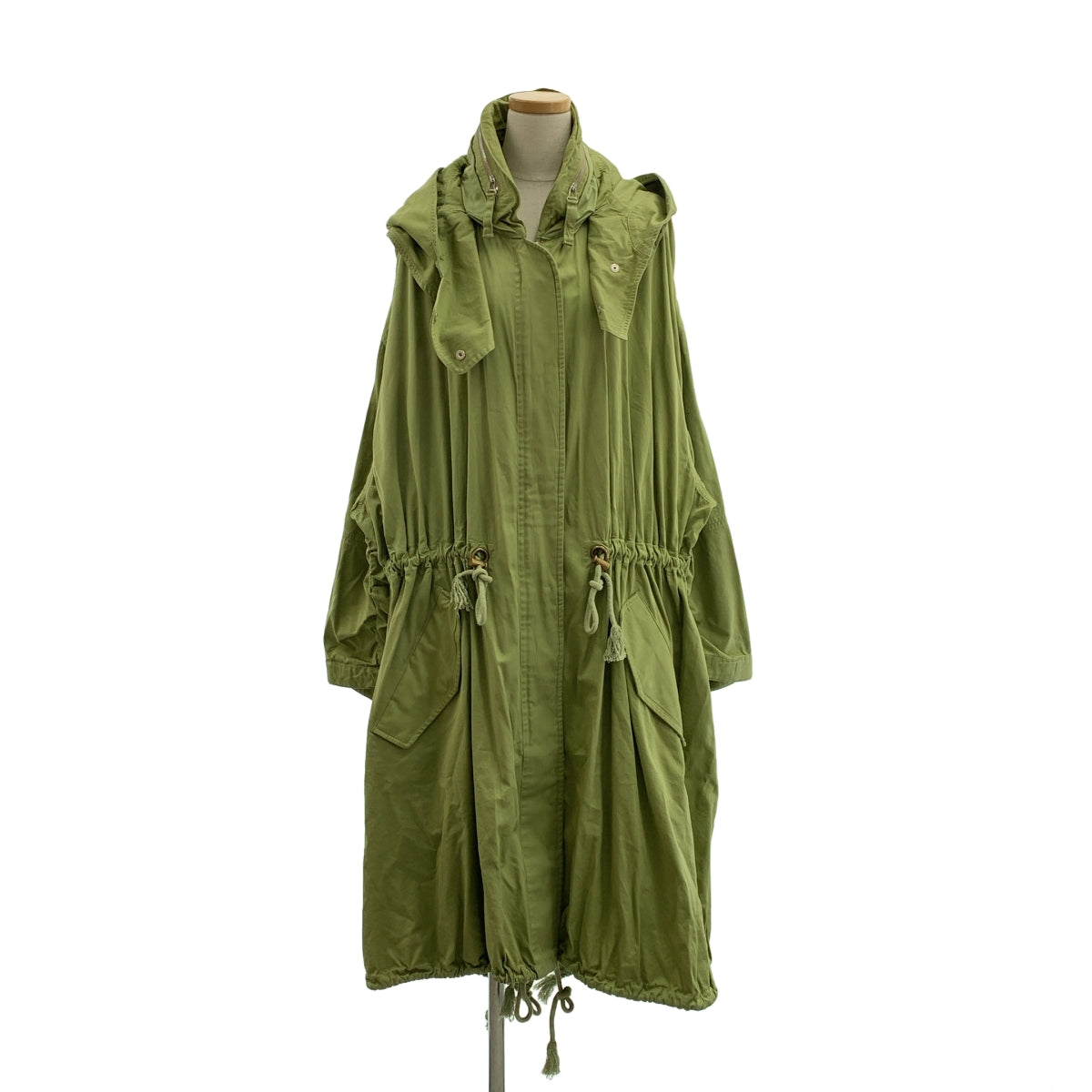 STELLA McCARTNEY / ステラマッカートニー | オーバーシルエット ドローストリング ミリタリー モッズコート / フード着脱可 | 38 | レディース