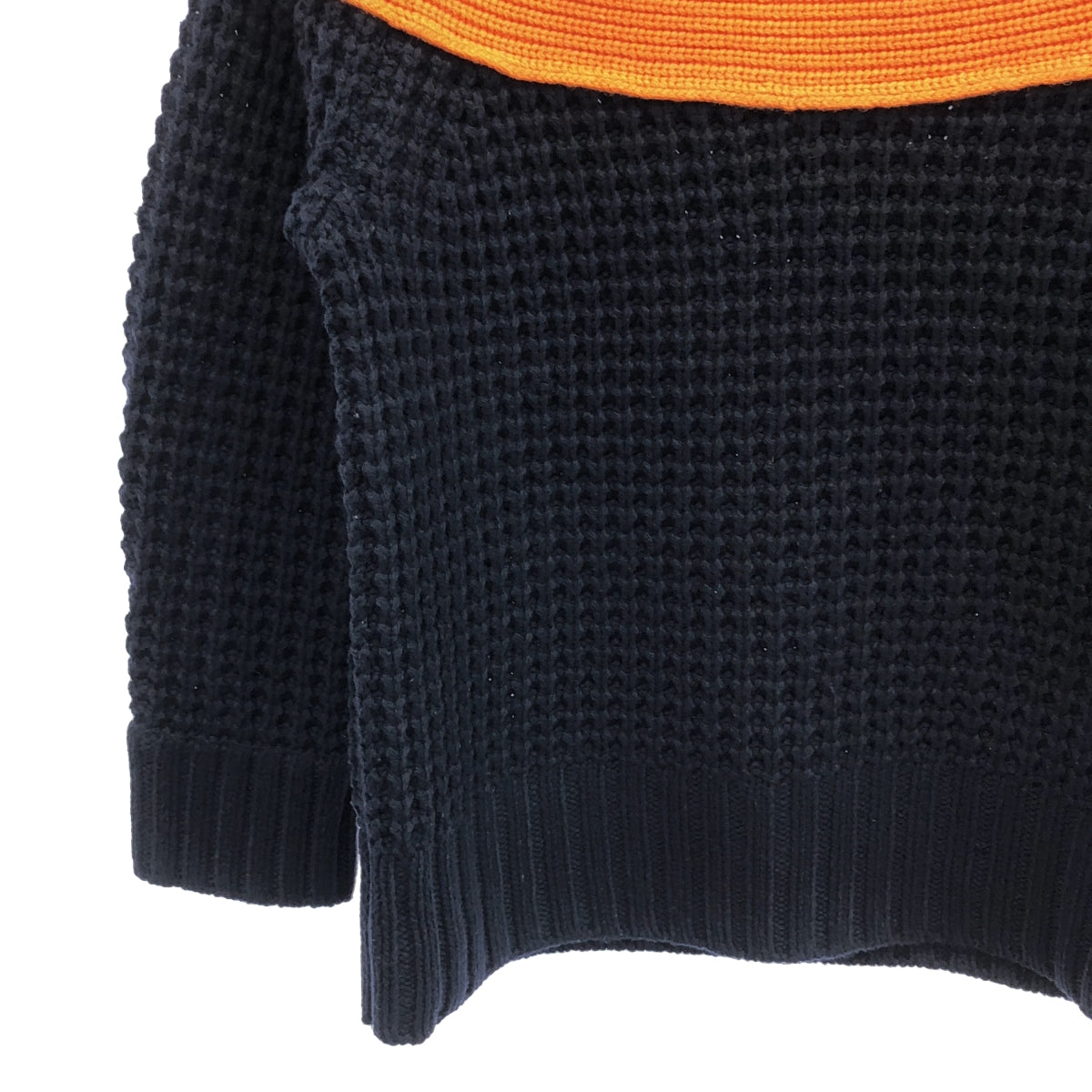 sacai / サカイ | zip attachment knit ジップ アタッチメント ニット | 1 | ネイビー/オレンジ | レディース