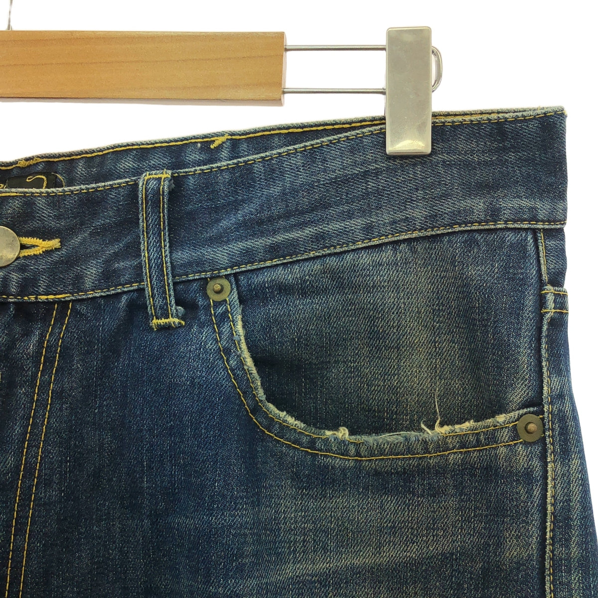 GOOD'OL |復古後腰鑲邊牛仔褲 | L |靛藍 |男士