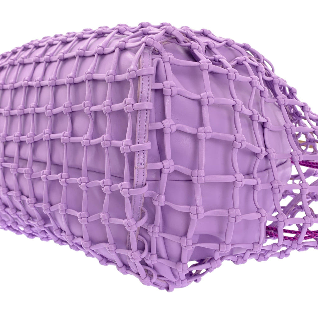 EMPORIO ARMANI / エンポリオアルマーニ | レザー 編み込み メッシュ 巾着 ドローストリング バスケット トートバッグ |