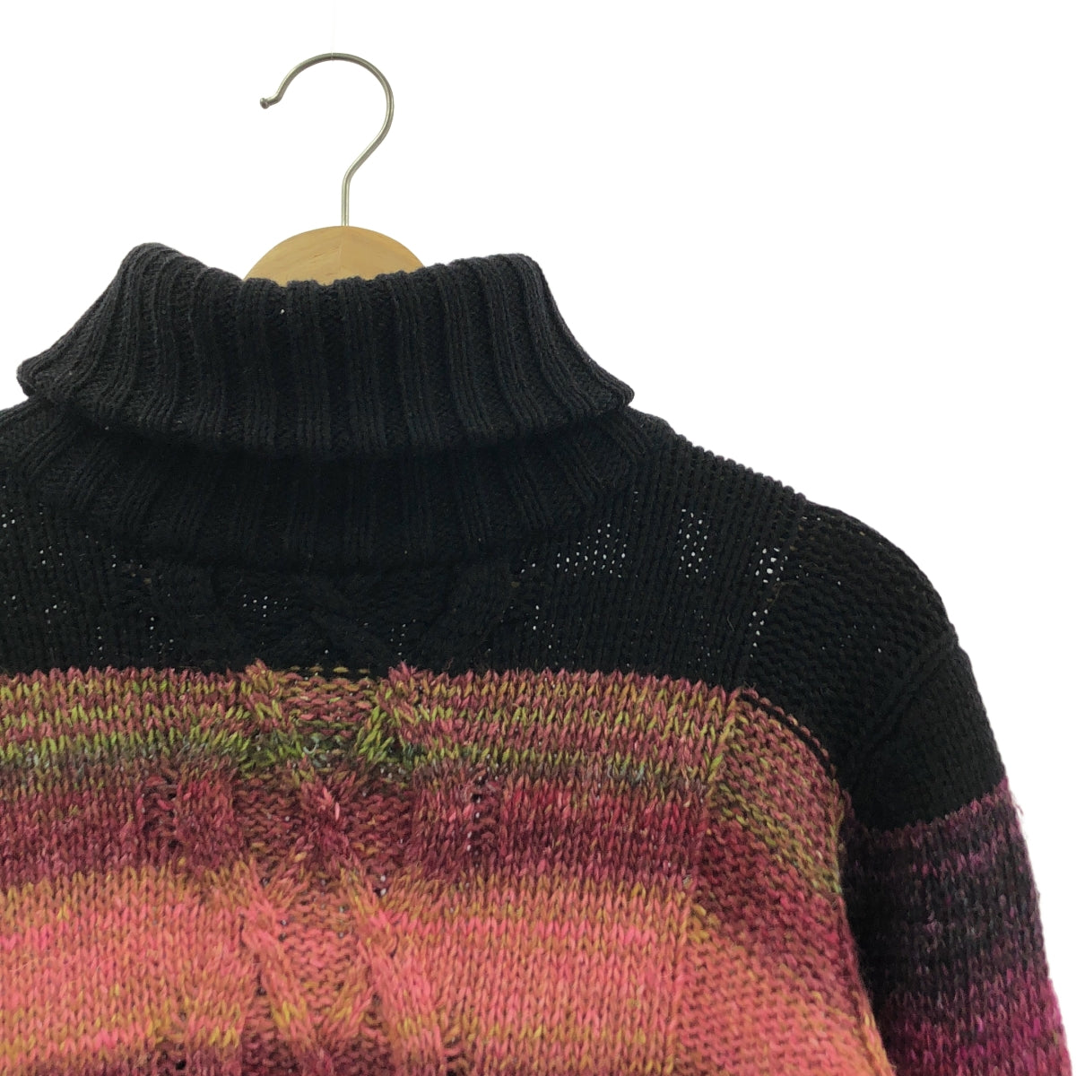 德賴斯·範諾頓 | 羊毛漸變絞花高領毛衣 | M碼 | 男士