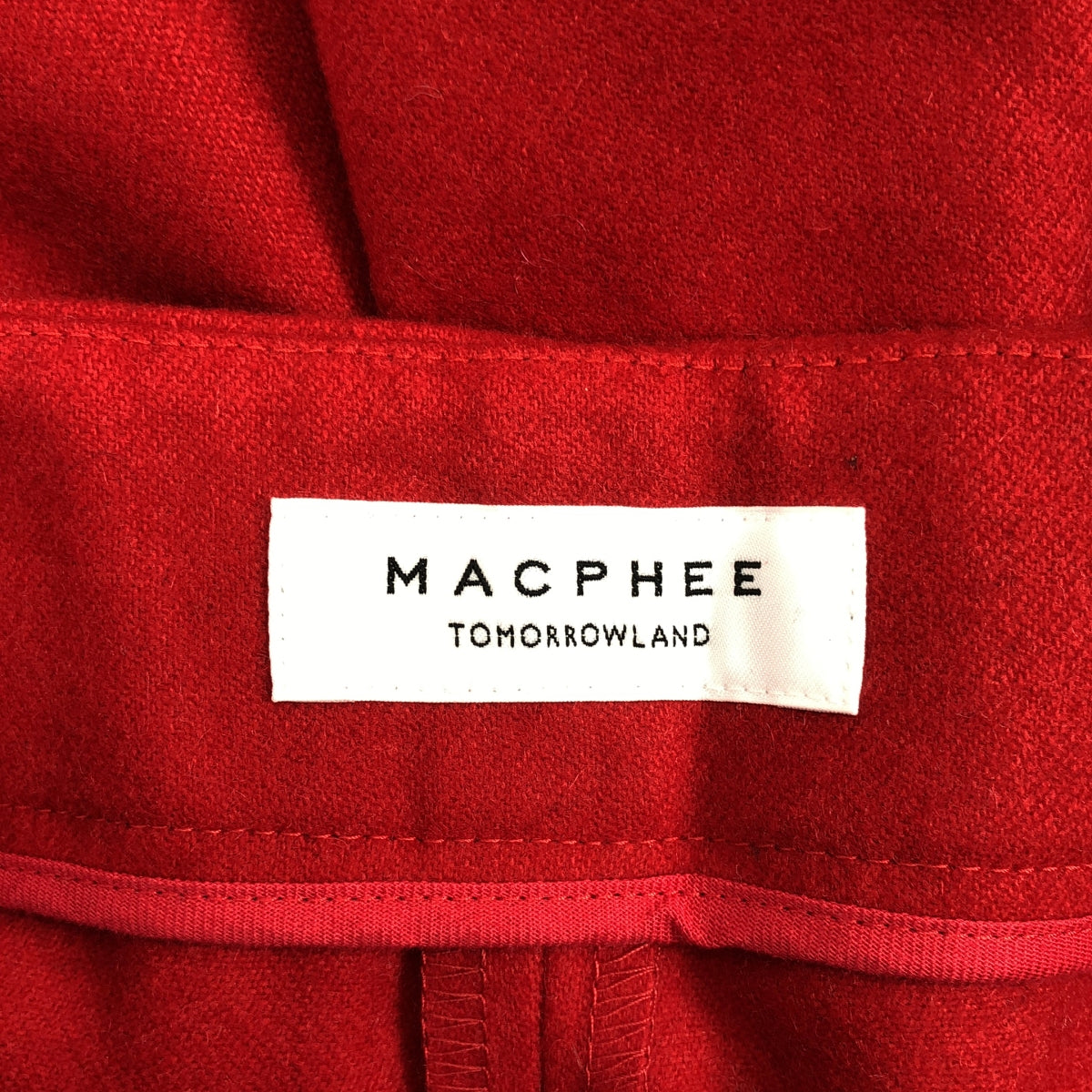 【미품】 Tomorrowland MACPHEE / 투모로랜드 마카피 | 2020AW | 울 플란넬 더블 어저스터 포켓 와이드 카고 팬츠 | 36 | 레드 |