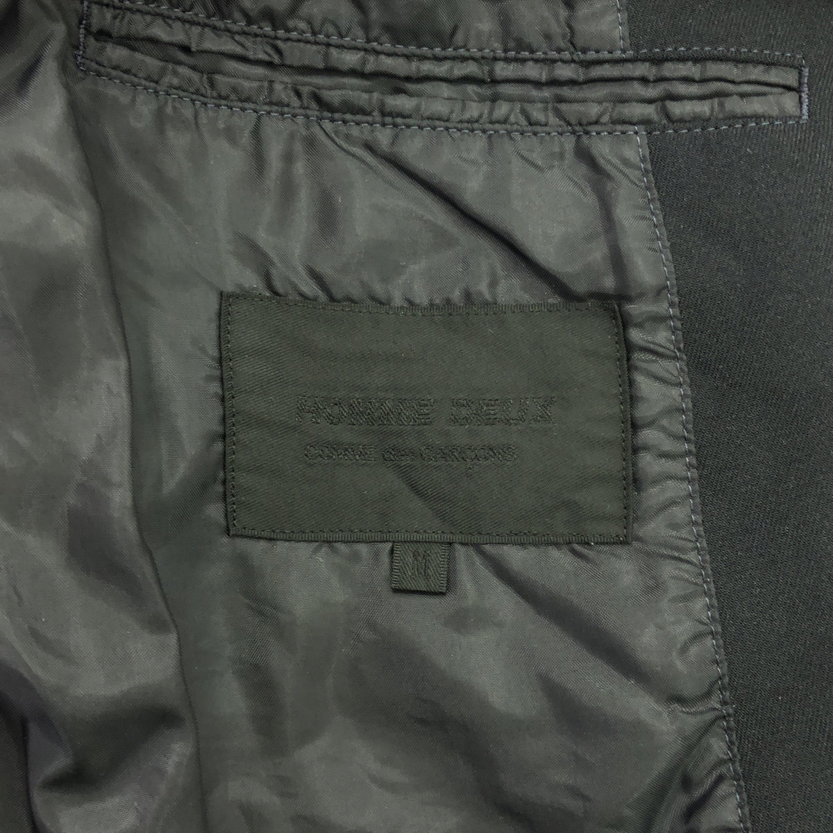 COMME des GARCONS HOMME DEUX / コムデギャルソンオムドゥ | 2017AW | ウール 染め加工 ノーカラージャケット / 柄裏地付き | S | ブラック | メンズ