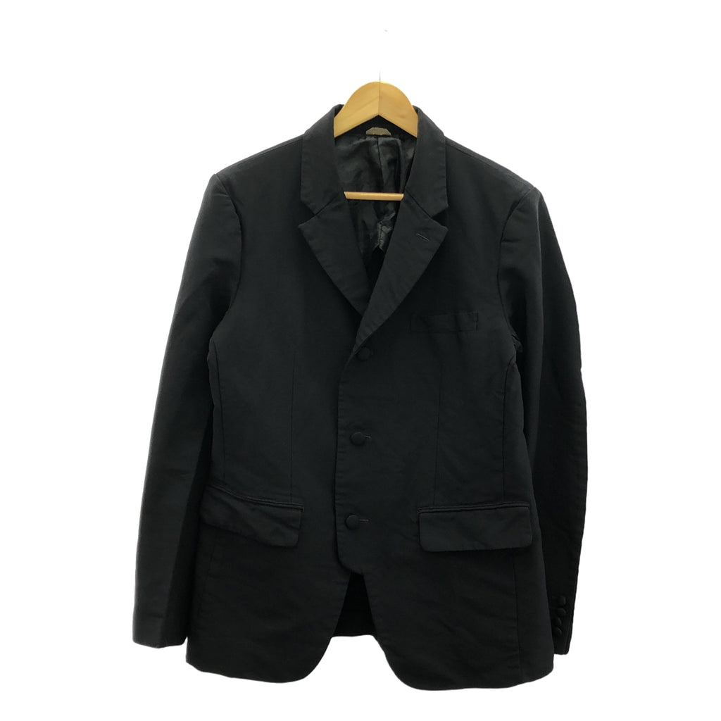 COMME des GARCONS HOMME DEUX / コムデギャルソンオムドゥ | 2017AW | ウール 染め加工 ノーカラージャケット / 柄裏地付き | S | ブラック | メンズ