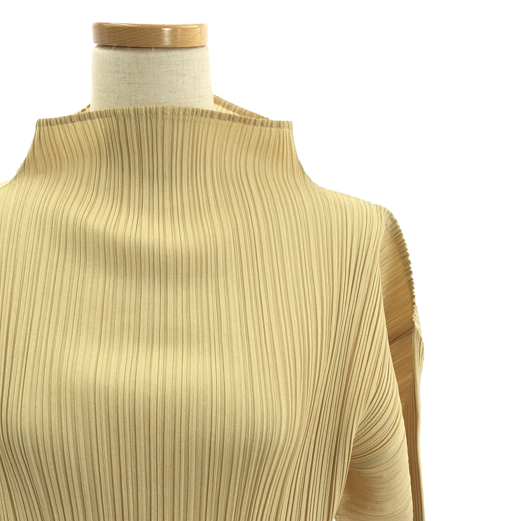 PLEATS PLEASE ISSEY MIYAKE / プリーツプリーズイッセイミヤケ | ハイネック プルオーバー トップス | 3 | ベージュ | レディース