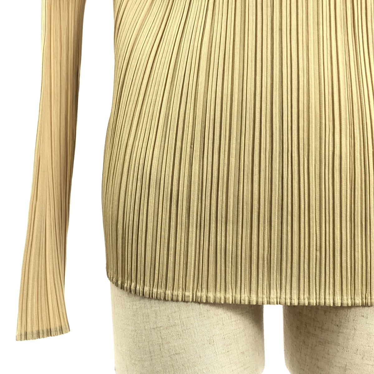 PLEATS PLEASE ISSEY MIYAKE / プリーツプリーズイッセイミヤケ | ハイネック プルオーバー トップス | 3 | ベージュ | レディース