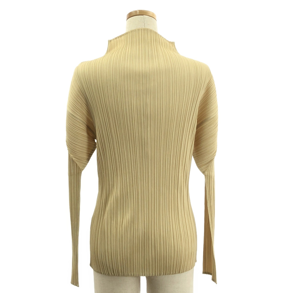 PLEATS PLEASE ISSEY MIYAKE / プリーツプリーズイッセイミヤケ | ハイネック プルオーバー トップス | 3 | ベージュ | レディース