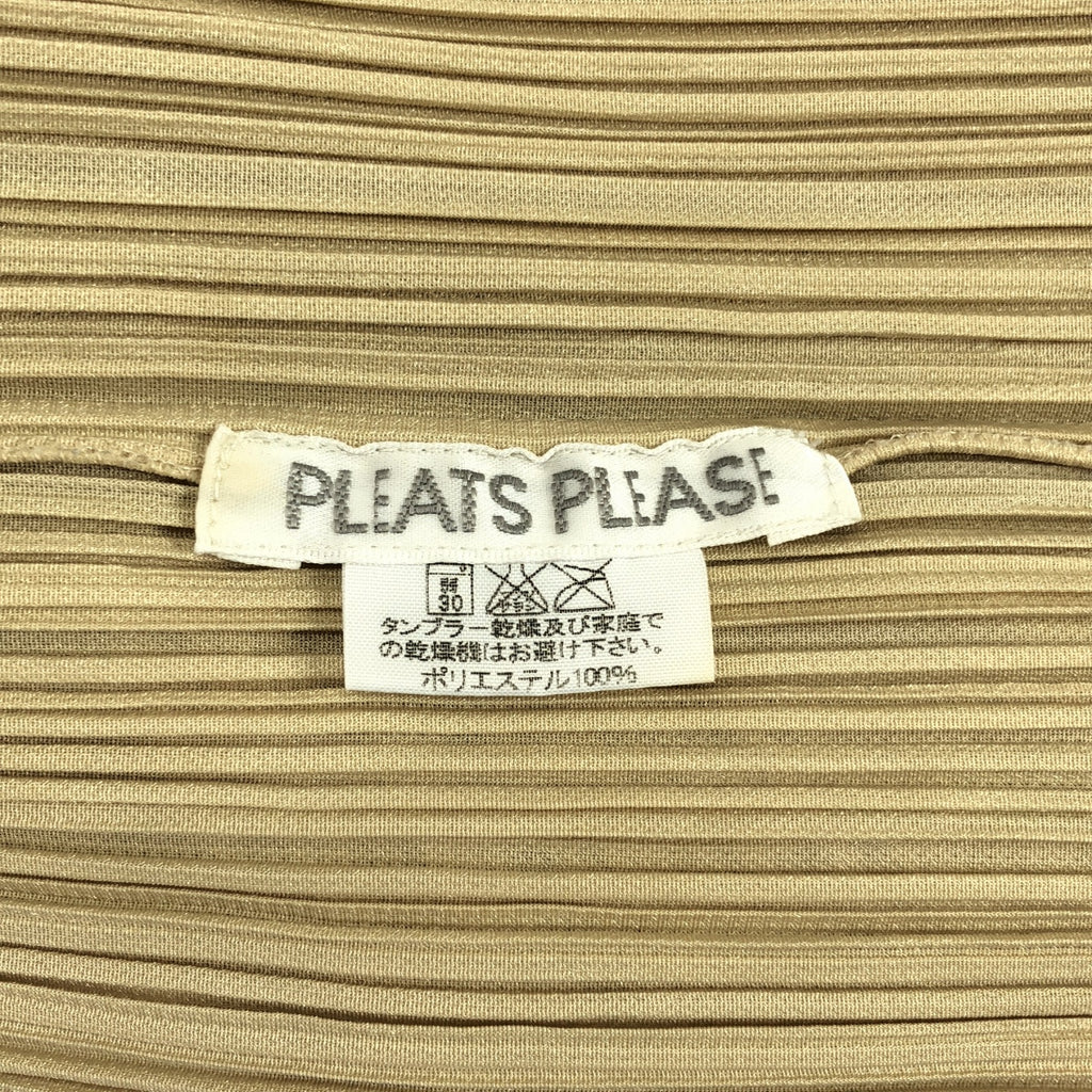 PLEATS PLEASE ISSEY MIYAKE / プリーツプリーズイッセイミヤケ | ハイネック プルオーバー トップス | 3 | ベージュ | レディース