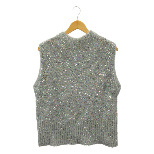 BLAMINK | Sequined Mohair Sleeveless Knit | Size 38 | Women's