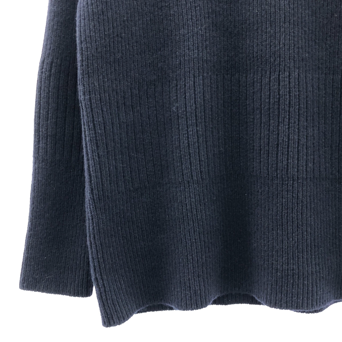 ARCHI / アーキ | RIB KNIT ZIP PULLOVER / レイヤードネック リブ ハーフジップ ニット プルオーバー | S | ダークネイビー | レディース