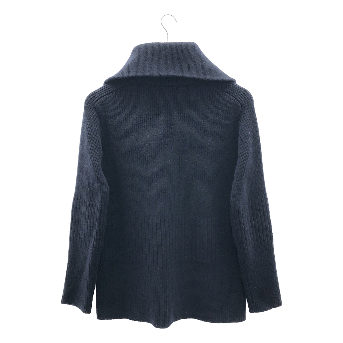 ARCHI / アーキ | RIB KNIT ZIP PULLOVER / レイヤードネック リブ ハーフジップ ニット プルオーバー | S | ダークネイビー | レディース