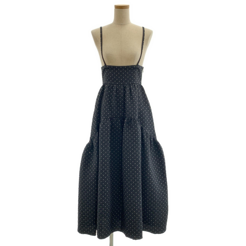 Bluelea / 불레아 | Dot Jacquard suspenders skirt 자카드 멜빵 스커트 | S | 여성