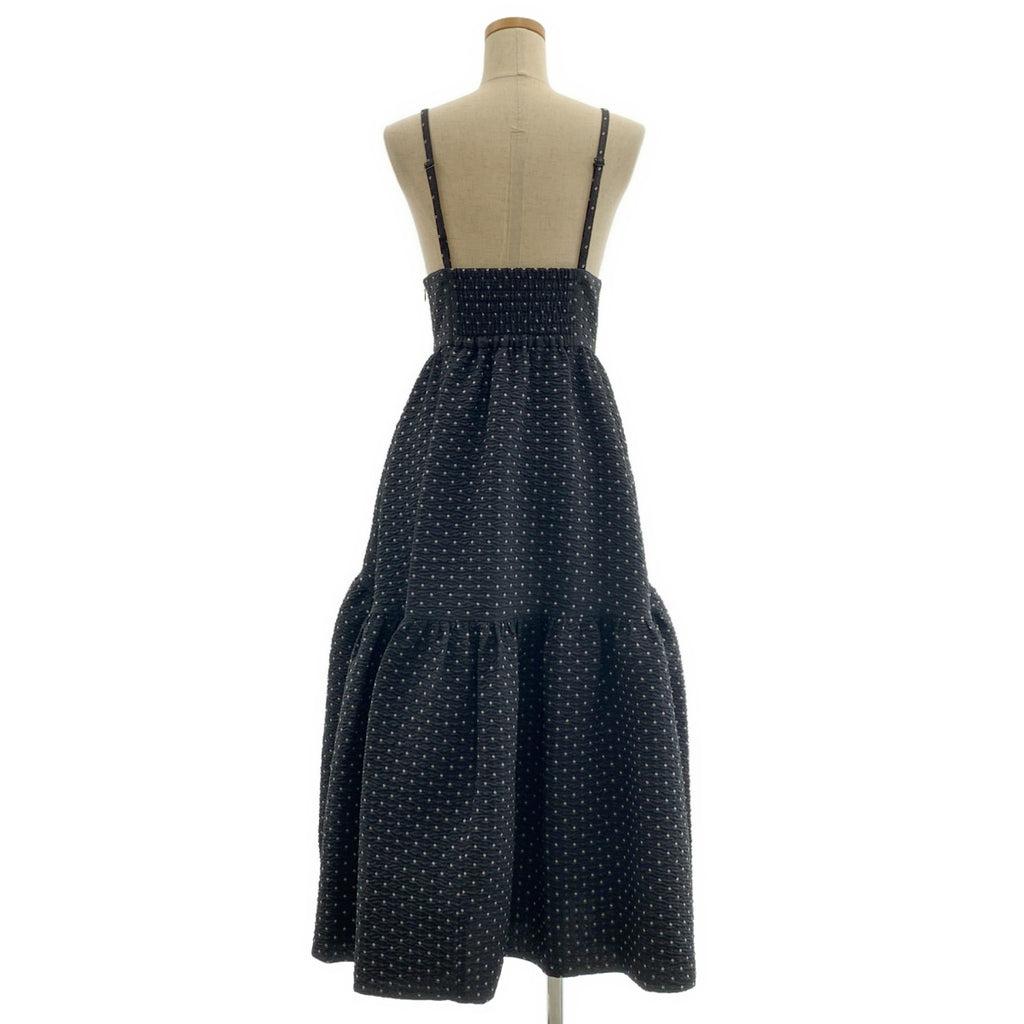 Bluelea / 불레아 | Dot Jacquard suspenders skirt 자카드 멜빵 스커트 | S | 여성