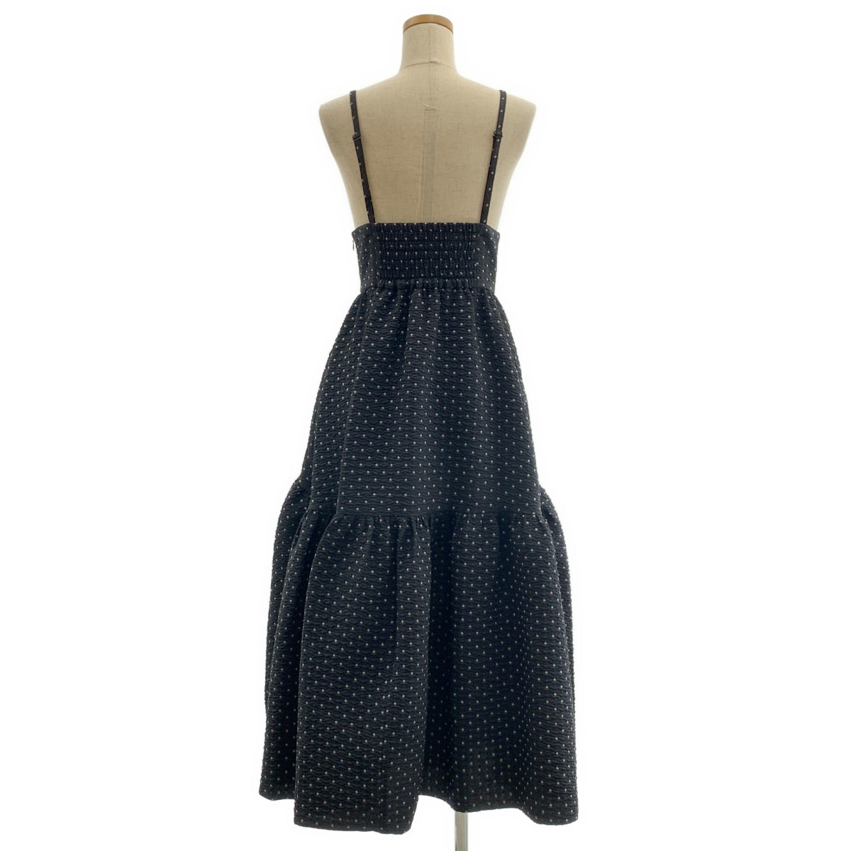 Bluelea / 불레아 | Dot Jacquard suspenders skirt 자카드 멜빵 스커트 | S | 여성