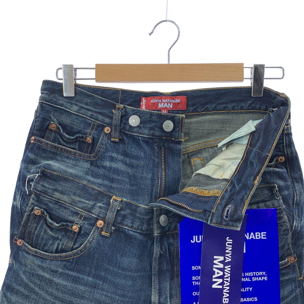 [狀況極佳] JUNYA WATANABE MAN | 2025 春夏 | x Levi's | 雙腰對接牛仔褲 | M碼 | 靛藍 | 男款