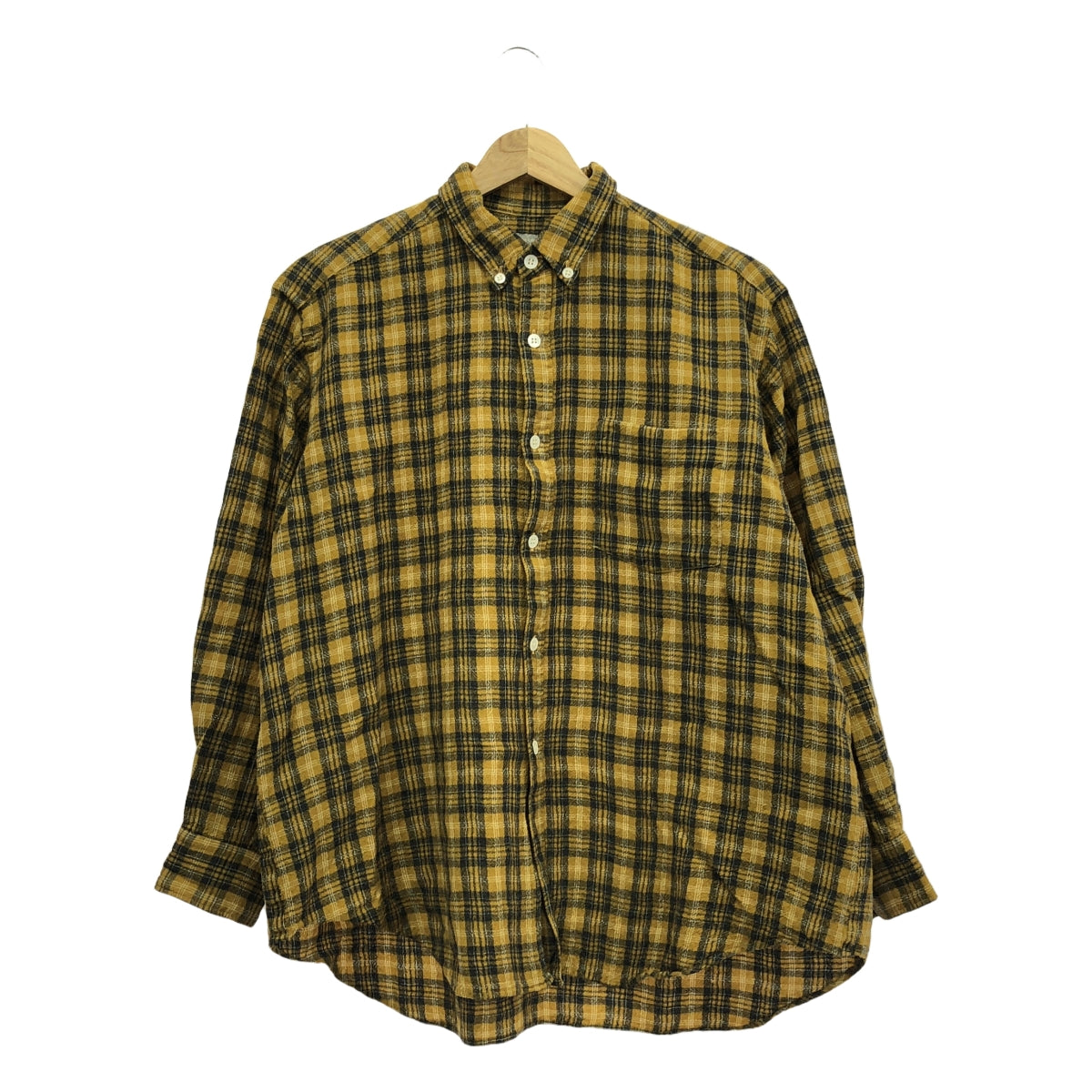 COMME des GARCONS HOMME | 90年代~ / AD1989 | 80年代 | 棉質提花羈扣襯衫 | 黃色/灰色 | 男款