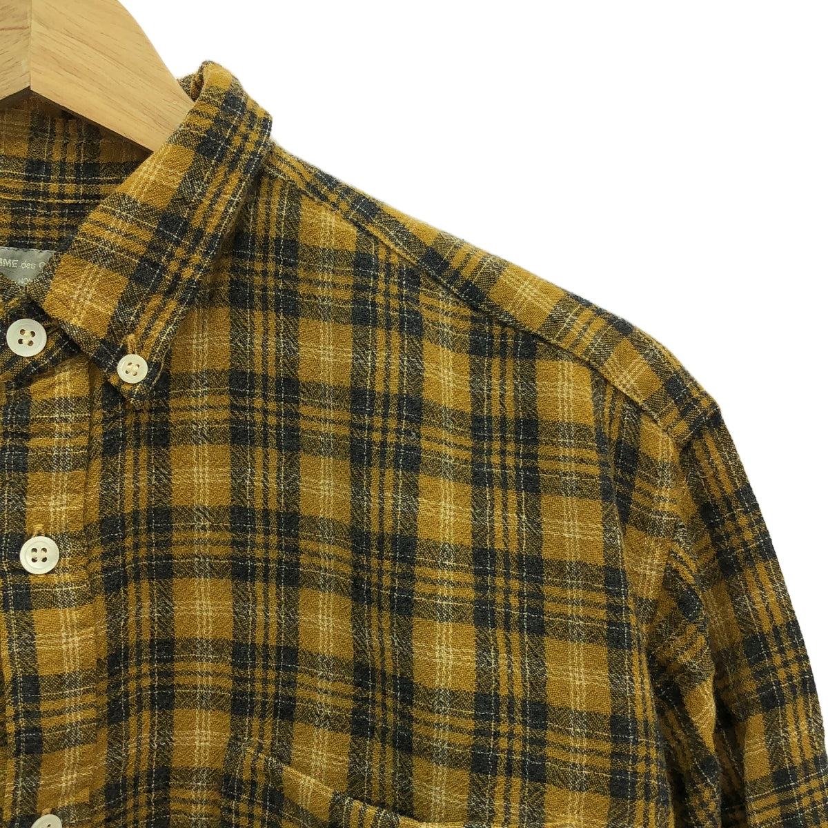 COMME des GARCONS HOMME | 90年代~ / AD1989 | 80年代 | 棉質提花羈扣襯衫 | 黃色/灰色 | 男款