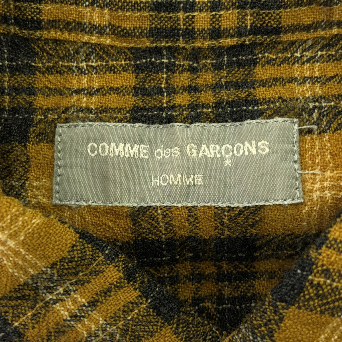 COMME des GARCONS HOMME | 90年代~ / AD1989 | 80年代 | 棉質提花羈扣襯衫 | 黃色/灰色 | 男款