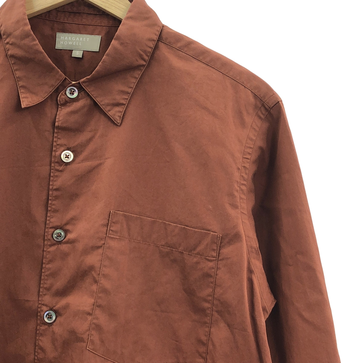 MARGARET HOWELL / マーガレットハウエル | コットン レギュラーカラー シャツ | S | ブラウン | メンズ