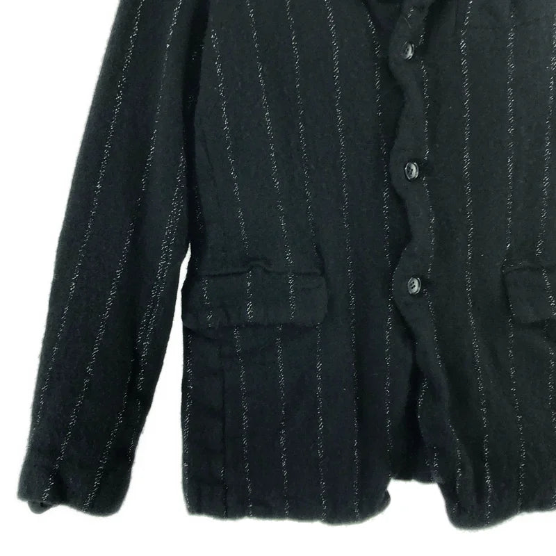 COMME des GARCONS HOMME PLUS / コムデギャルソンオムプリュス | 2025AW | ウール縮絨 ラメストライプ テーラードジャケット | M | メンズ